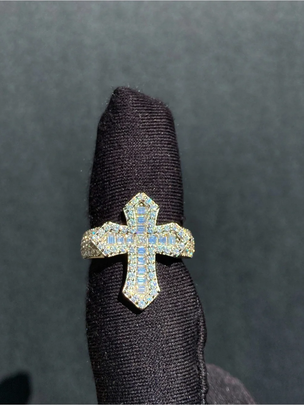 925 Sterling Silver Moissanite Cross Ring 💎✝️ | Size 7